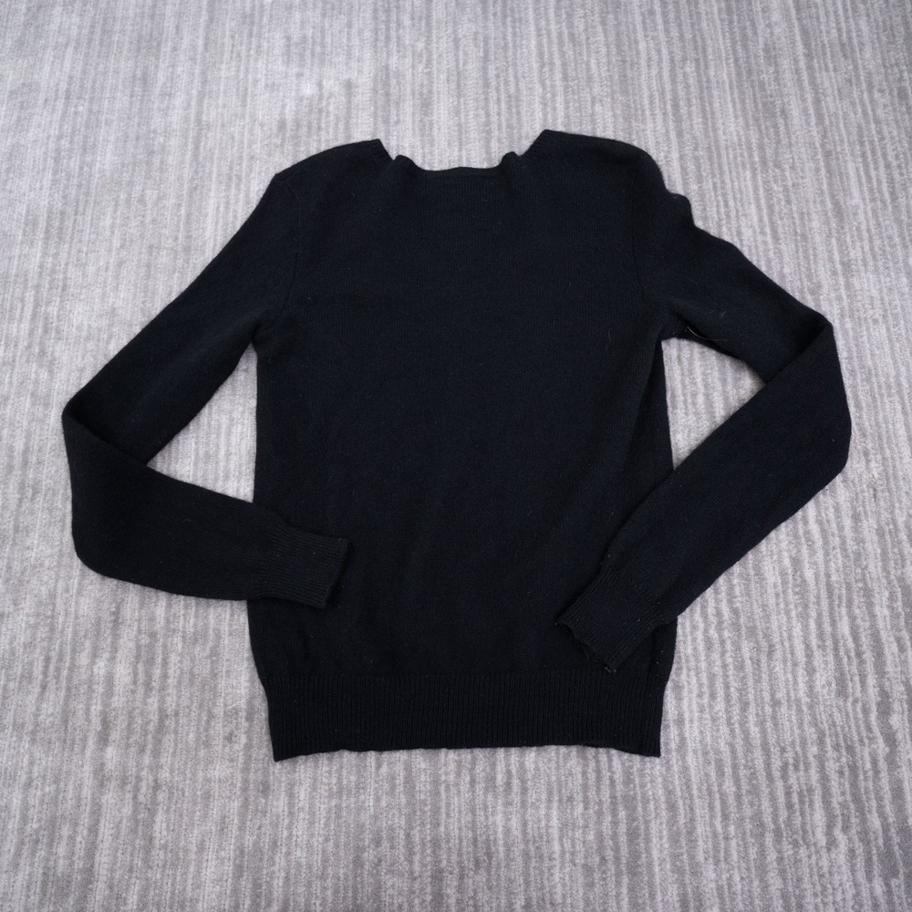 Ralph Lauren Womens Black Lambswool V-Neck Sweater Size L Long Sleeve Knit Top - Picture 2 of 7